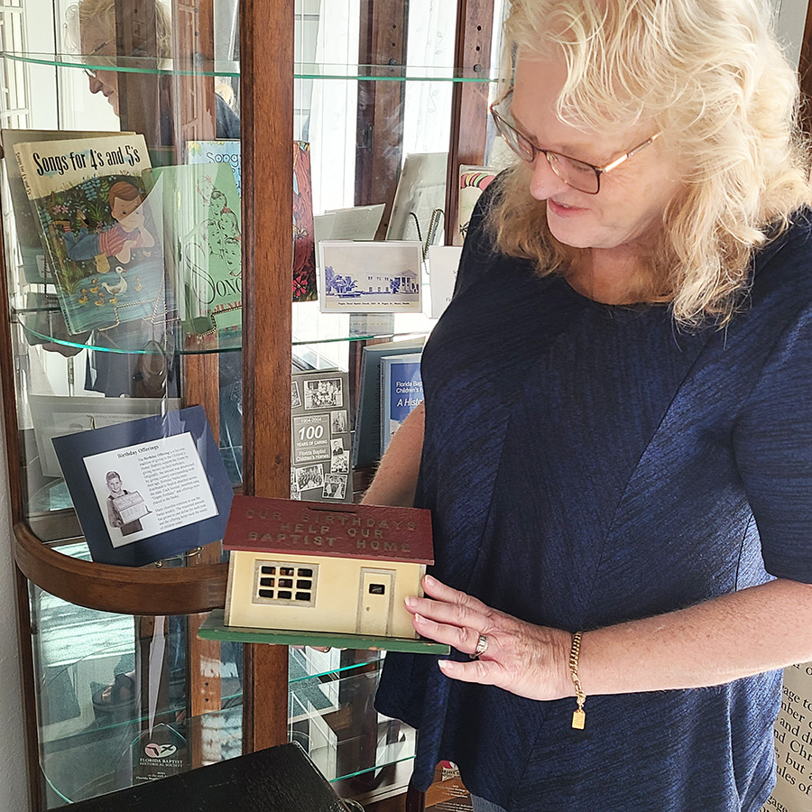 Display case at Florida Baptist Historical Society